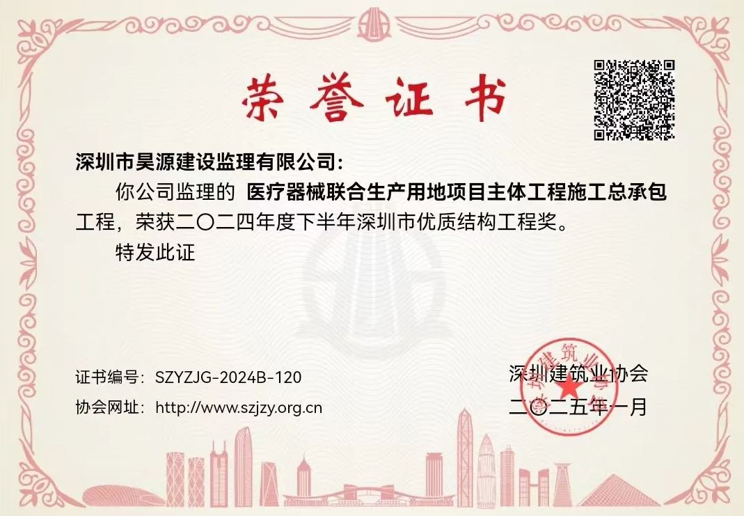 喜讯！昊源监理参建项目再获市优奖项